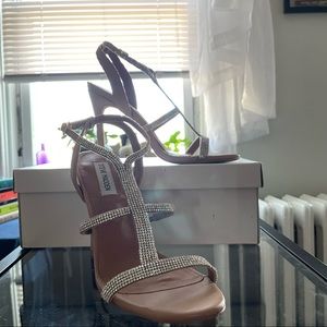 Steve Madden Sz 9 Nude Sparkle Heel PROM SEMI FORMAL